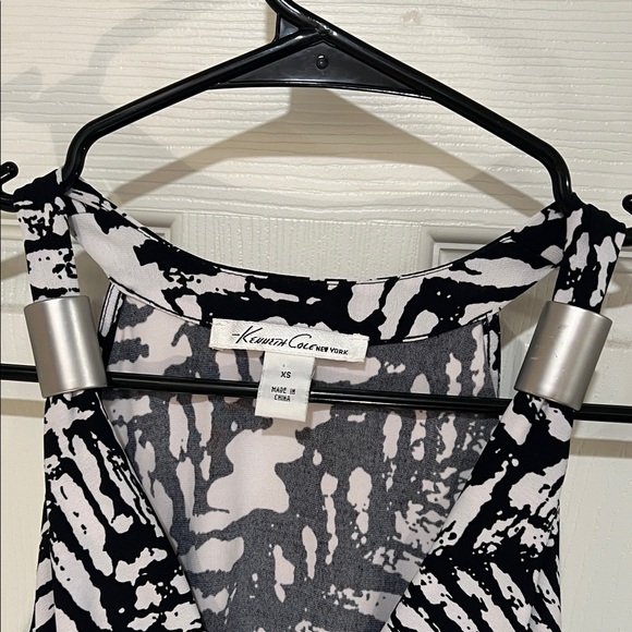 Kenneth Cole Black and White Patterned Women's Dress - Picture 10 of 14